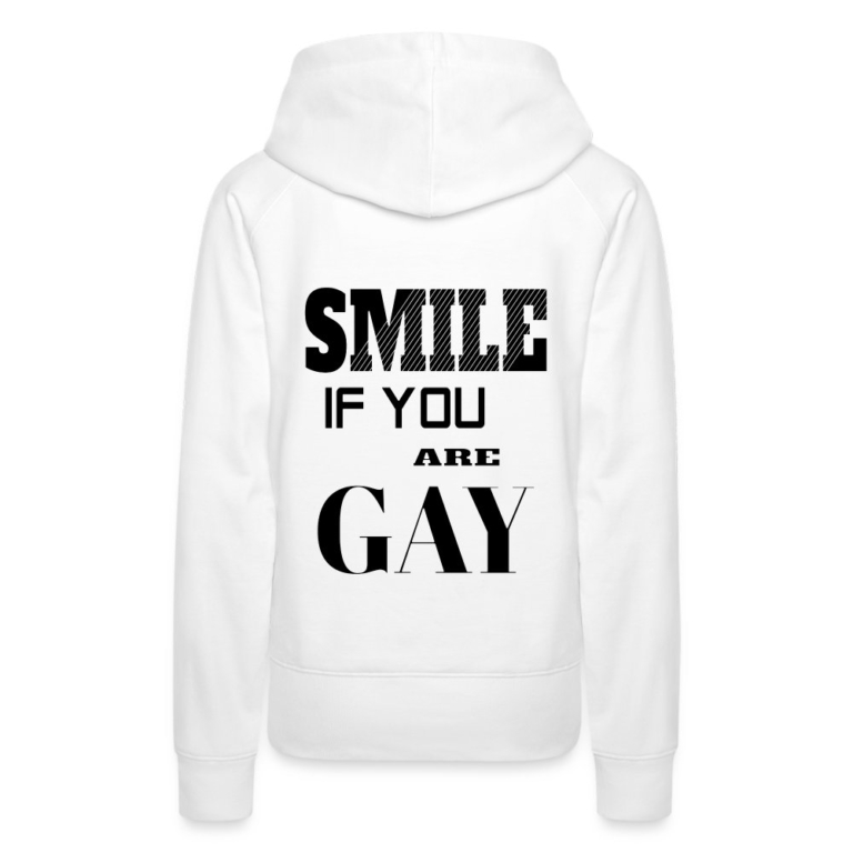 smile-if-you-are-gay-frauen-premium-hoodie-weiss