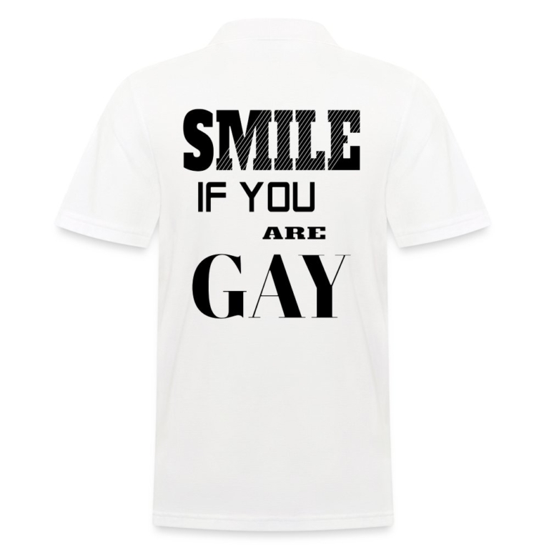 smile-if-you-are-gay-maenner-poloshirt-weiss