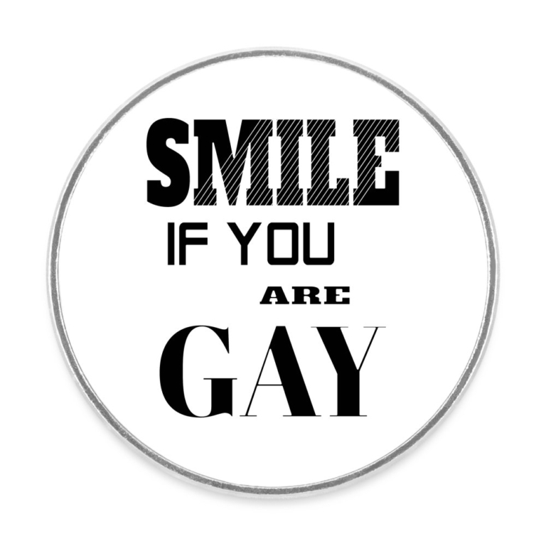 smile-if-you-are-gay-runder-kuehlschrankmagnet-weiss