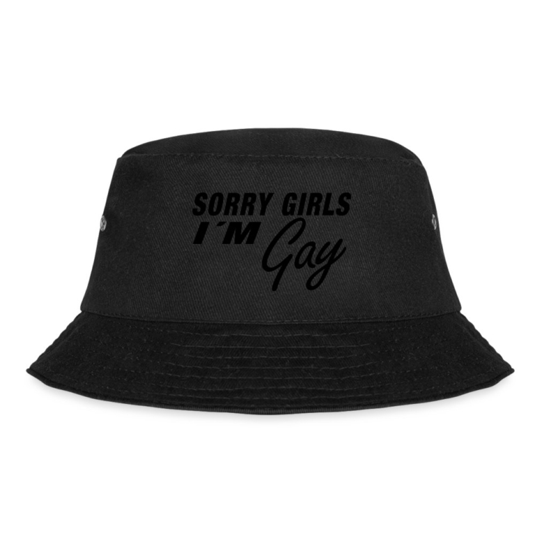 sorry-girls-im-gay-fischerhut-schwarz