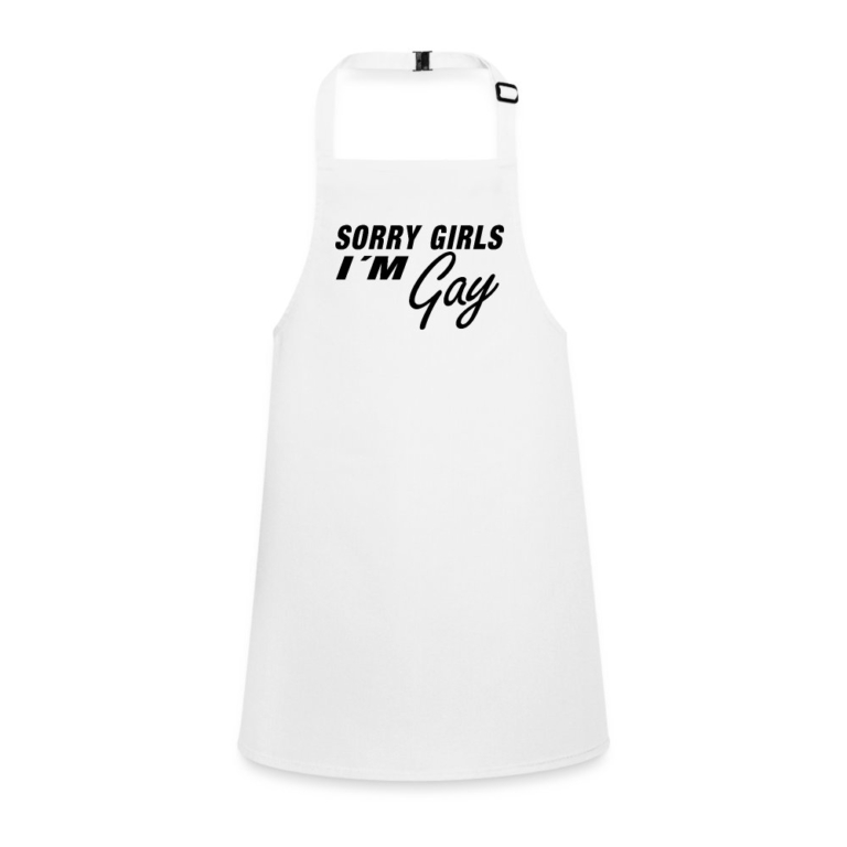 sorry-girls-im-gay-schuerze-fuer-kinder-weiss