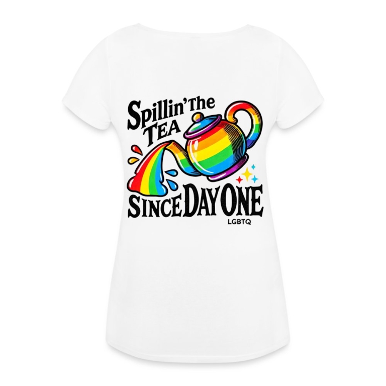 spillin-the-tea-since-day-one-frauen-schwangerschafts-t-shirt-weiss