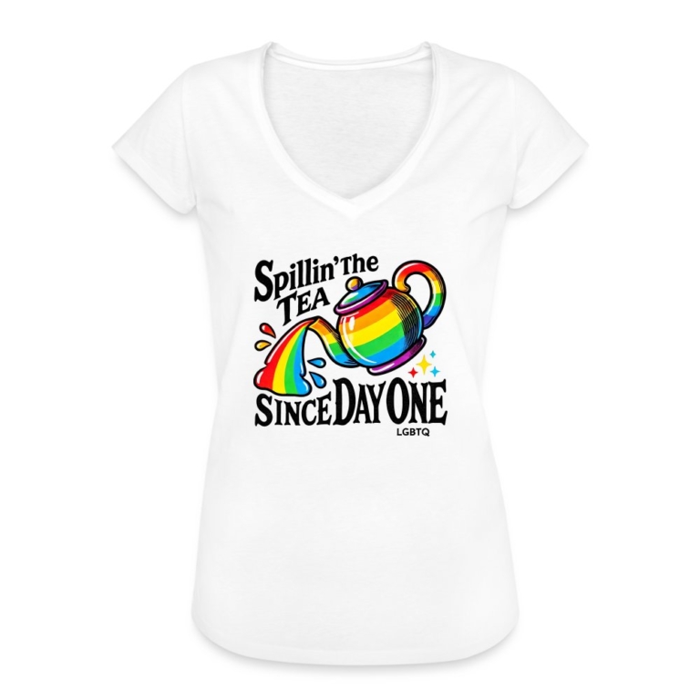 spillin-the-tea-since-day-one-frauen-vintage-t-shirt-weiss