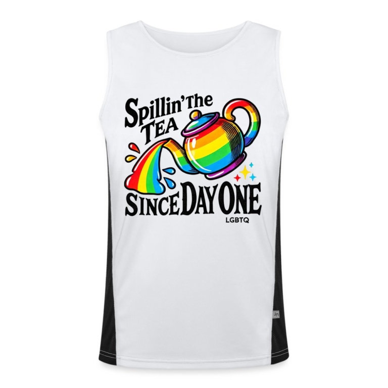 spillin-the-tea-since-day-one-funktionelles-kontrast-tank-top-fuer-maenner-weiss-schwarz