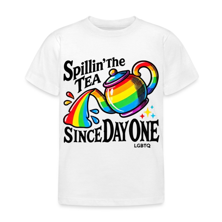 spillin-the-tea-since-day-one-kinder-t-shirt-weiss