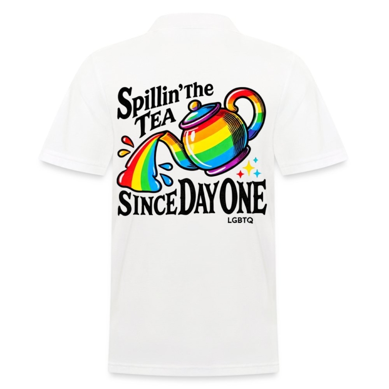 spillin-the-tea-since-day-one-maenner-poloshirt-weiss