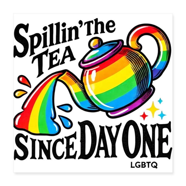 spillin-the-tea-since-day-one-poster-40x40-cm-weiss