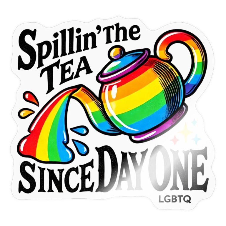 spillin-the-tea-since-day-one-sticker-transparent-glaenzend