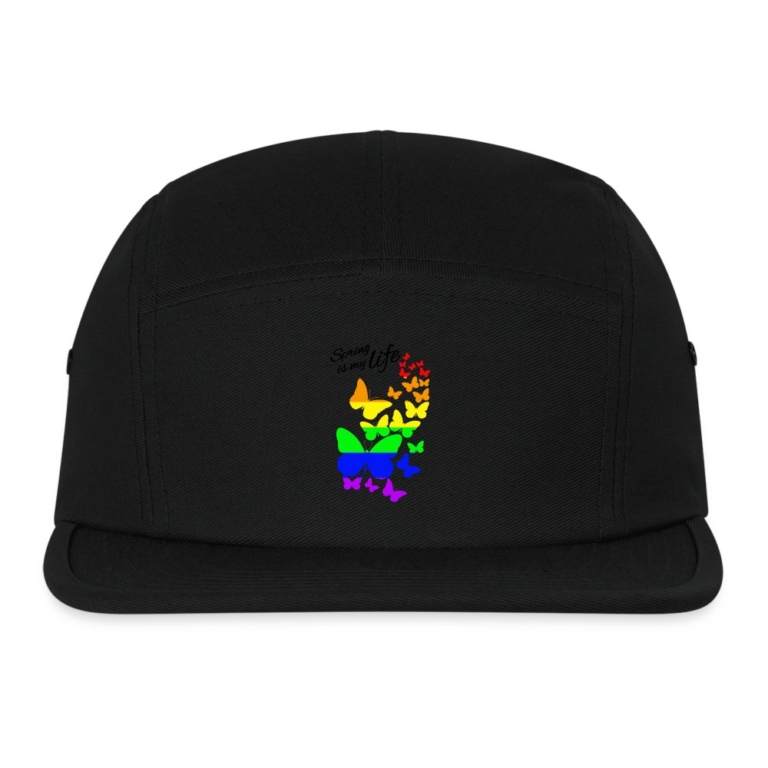 spring-is-my-life-lgbtq-canvas-camper-cap-schwarz