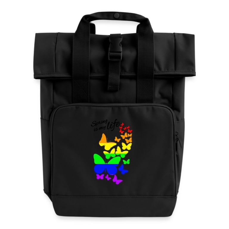 spring-is-my-life-lgbtq-rolltop-rucksack-mit-zwei-griffen-schwarz