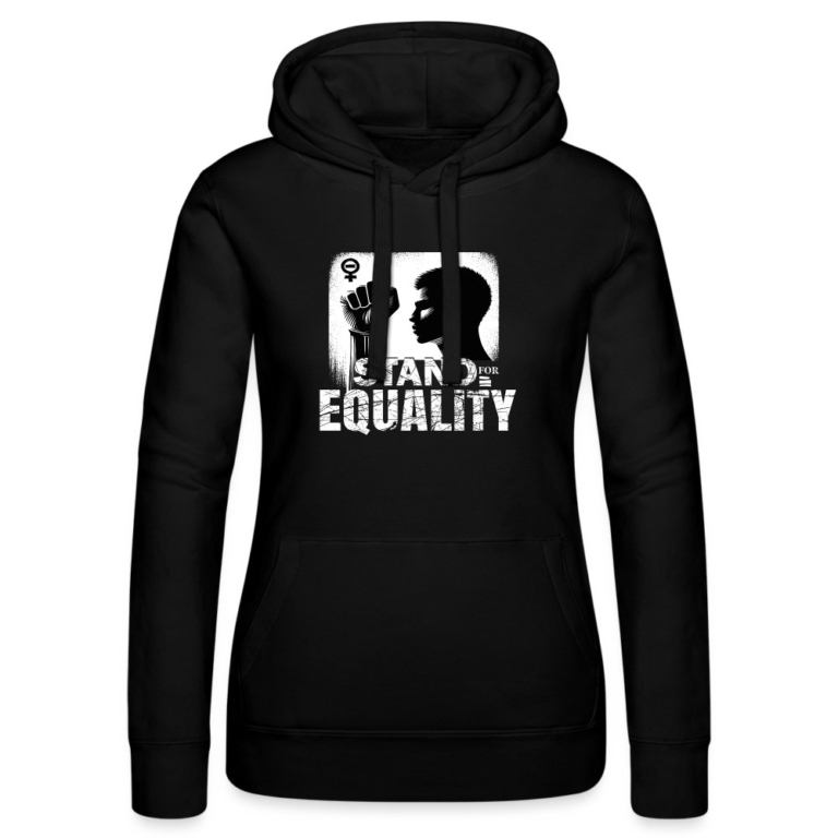 stand-for-equality-frauen-kapuzen-sweater-von-russell-schwarz