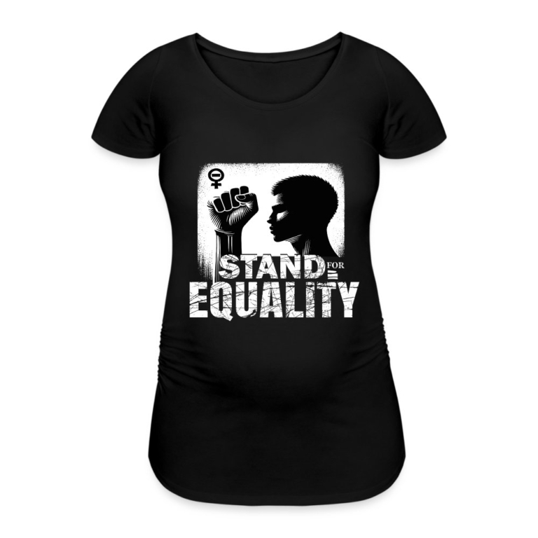 stand-for-equality-frauen-schwangerschafts-t-shirt-schwarz