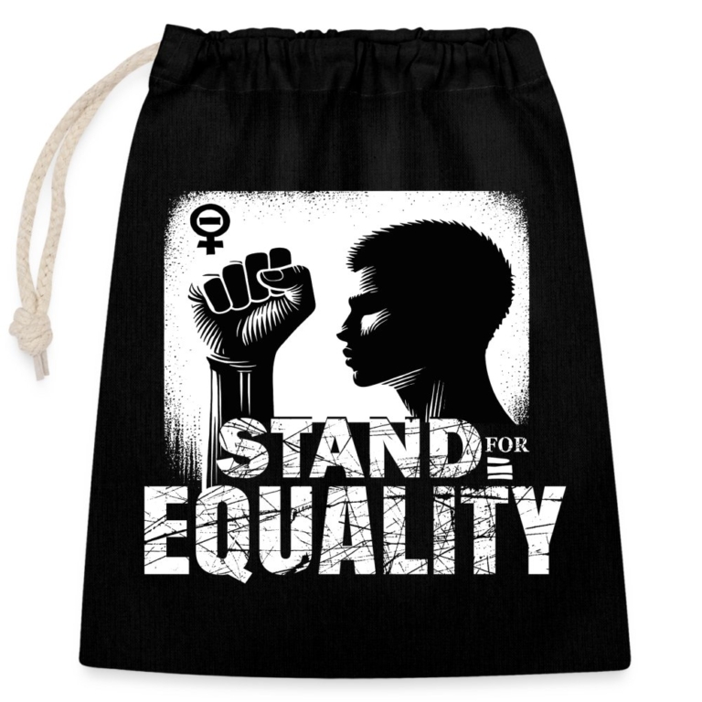 stand-for-equality-verschliessbarer-geschenkbeutel-aus-baumwolle-25x30cm-schwarz