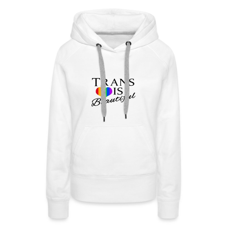 trans-is-beautiful-frauen-premium-hoodie-weiss