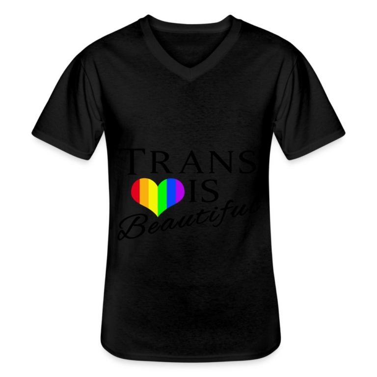 trans-is-beautiful-klassisches-maenner-t-shirt-mit-v-ausschnitt-schwarz