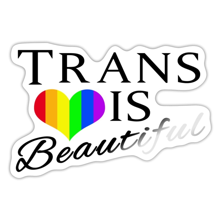 trans-is-beautiful-sticker-weiss-glaenzend