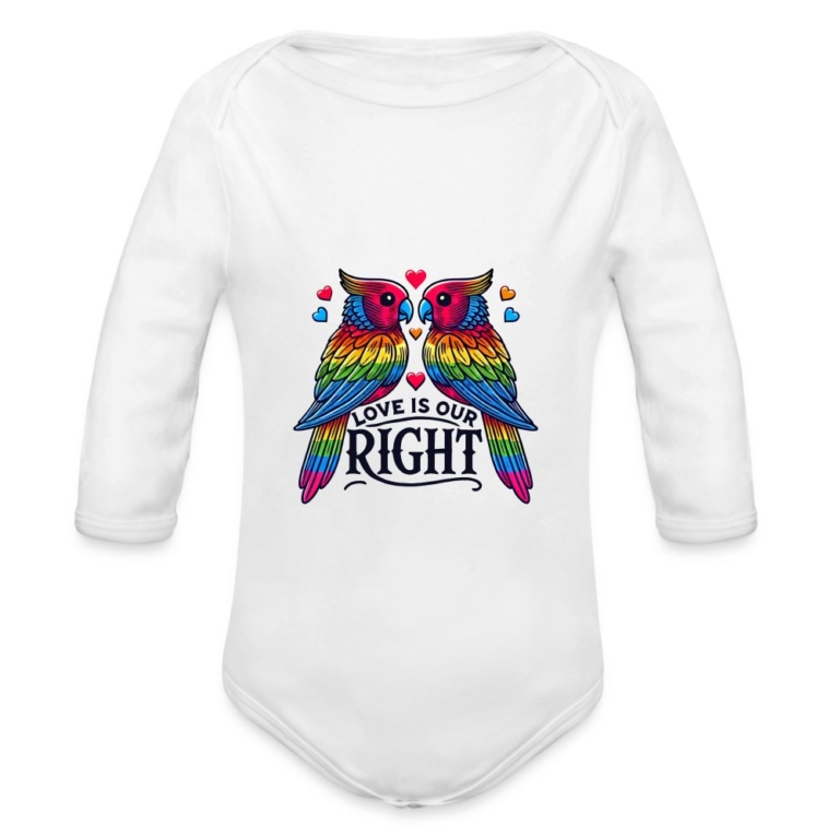 turteltauben-love-is-our-right-baby-bio-langarm-body-weiss