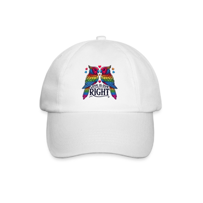 turteltauben-love-is-our-right-baseballkappe-weiss-weiss