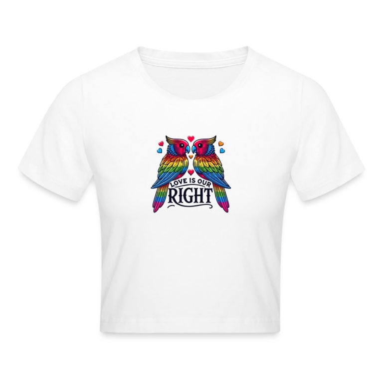 turteltauben-love-is-our-right-cropped-t-shirt-weiss