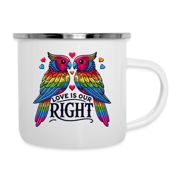 turteltauben-love-is-our-right-emaille-tasse-weiss