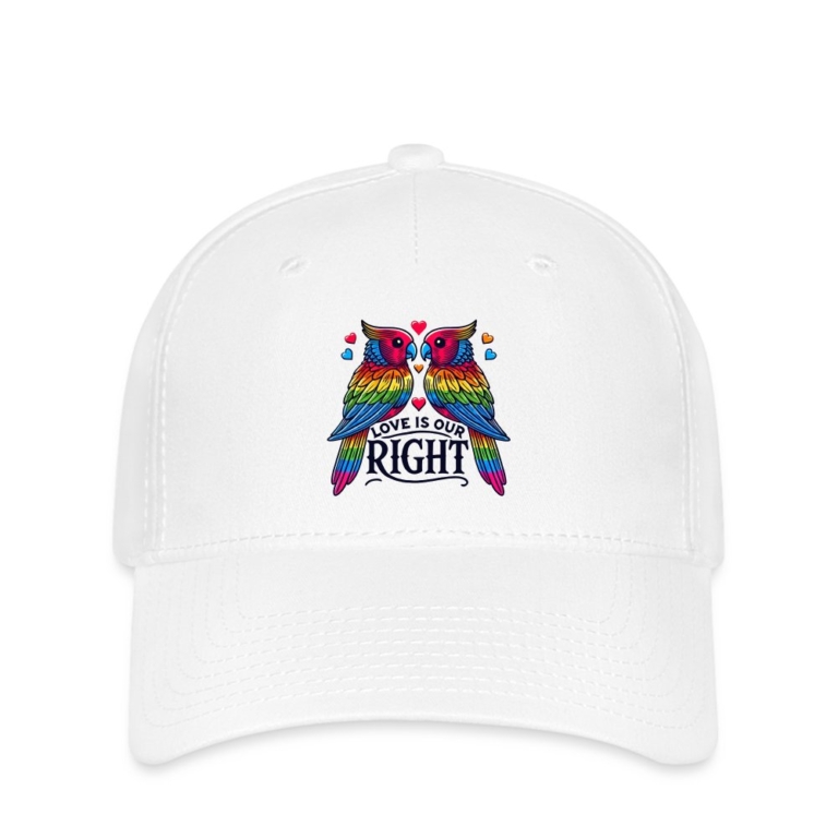 turteltauben-love-is-our-right-flexfit-cap-weiss