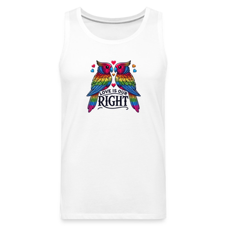 turteltauben-love-is-our-right-maenner-premium-tank-top-weiss