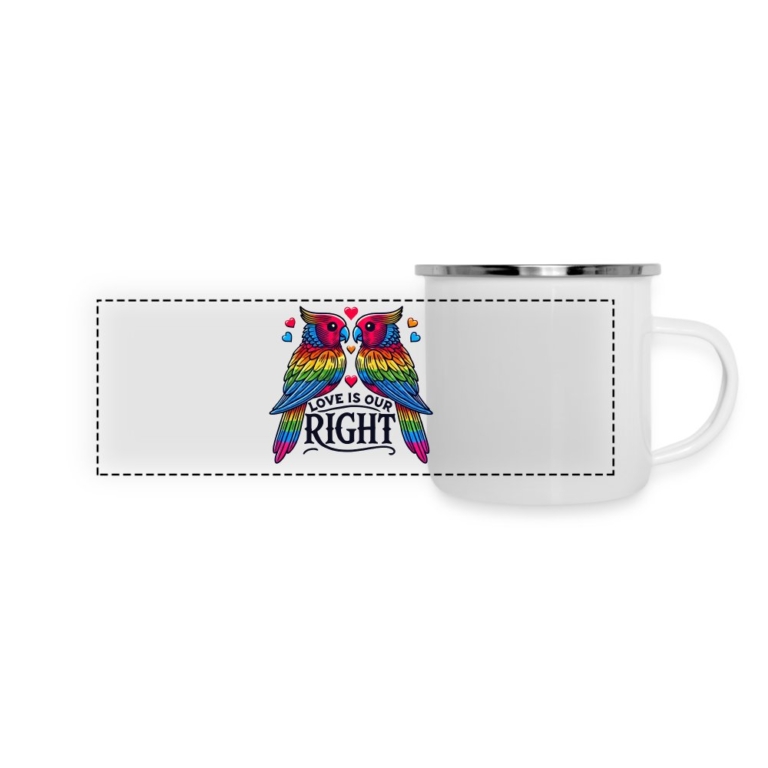 turteltauben-love-is-our-right-panorama-emaille-tasse-weiss