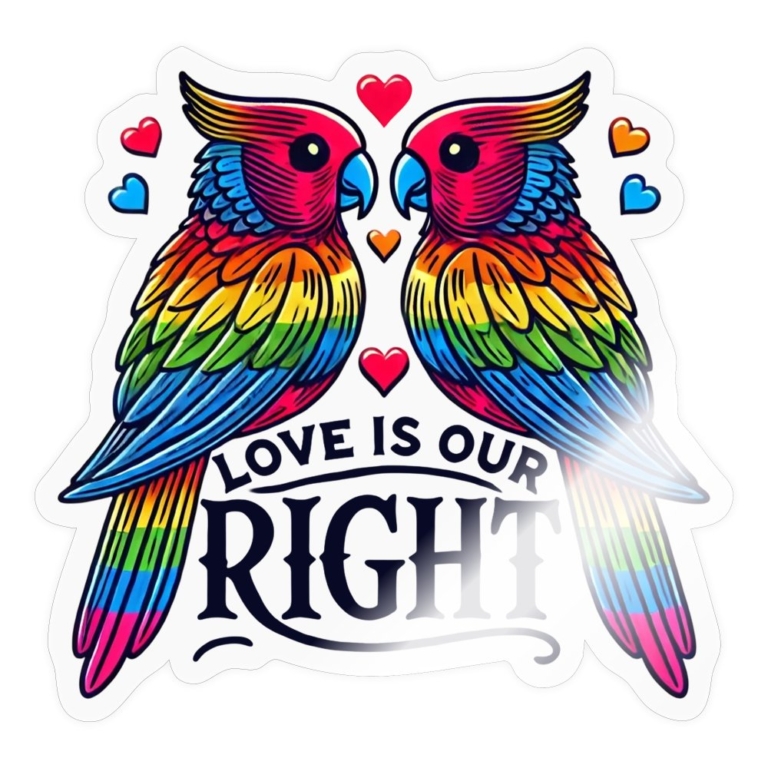 turteltauben-love-is-our-right-sticker-transparent-glaenzend