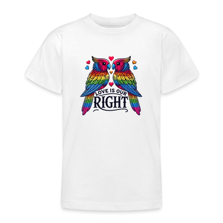 turteltauben-love-is-our-right-teenager-t-shirt-weiss