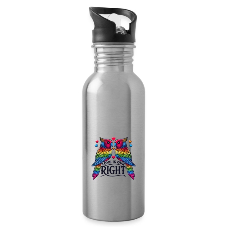 turteltauben-love-is-our-right-trinkflasche-mit-integriertem-trinkhalm-lightsilver