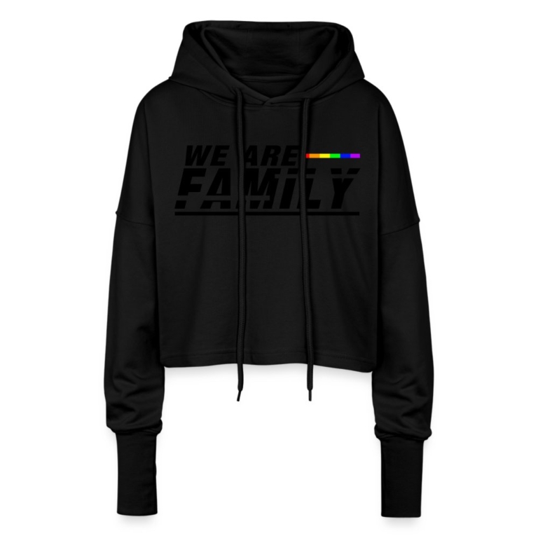 we-are-family-cropped-frauen-hoodie-schwarz
