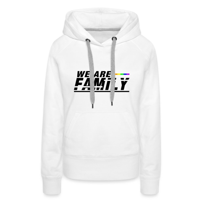 we-are-family-frauen-premium-hoodie-weiss