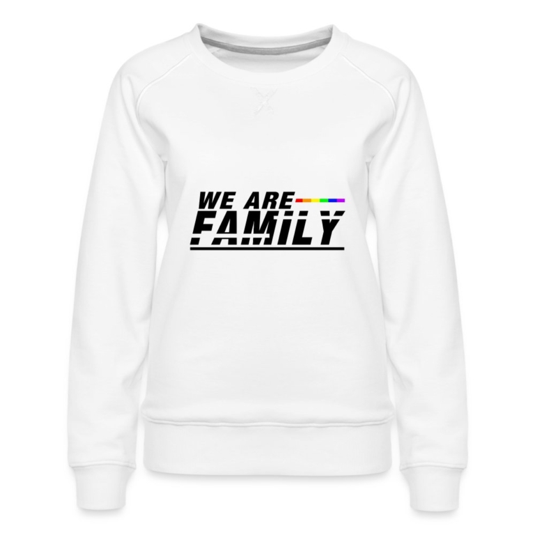 we-are-family-frauen-premium-pullover-weiss