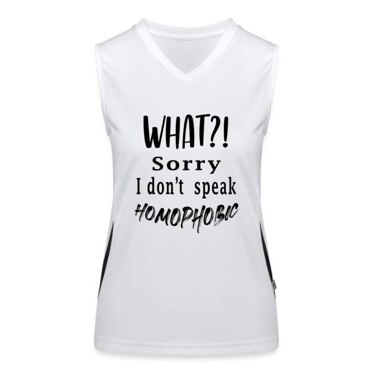 what-sorry-i-dont-speak-homophobic-funktionelles-kontrast-tank-top-fuer-frauen-weiss-schwarz