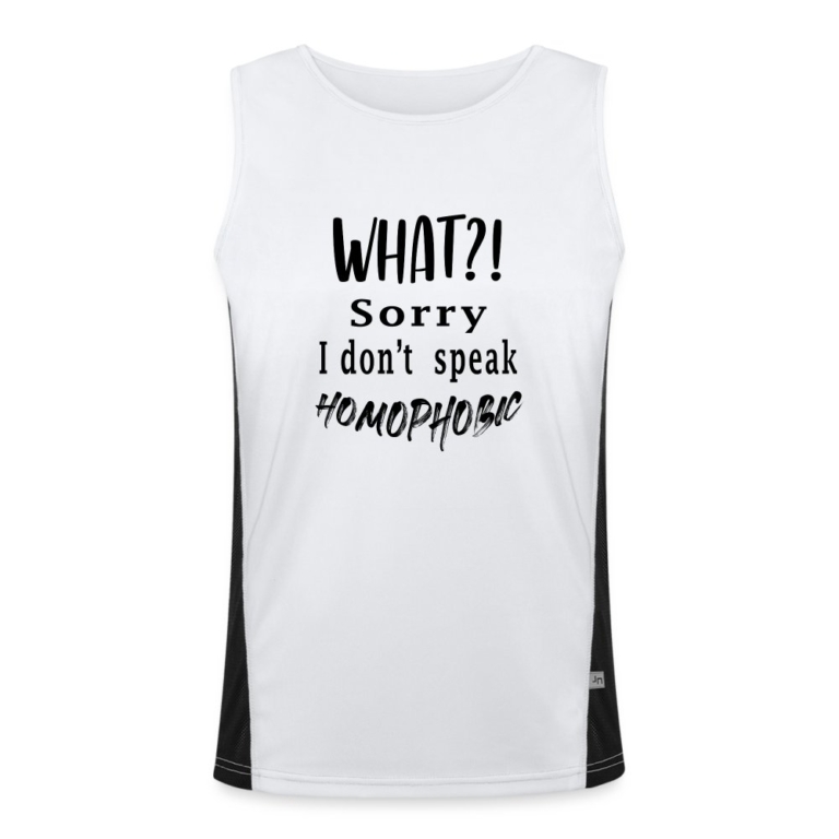 what-sorry-i-dont-speak-homophobic-funktionelles-kontrast-tank-top-fuer-maenner-weiss-schwarz