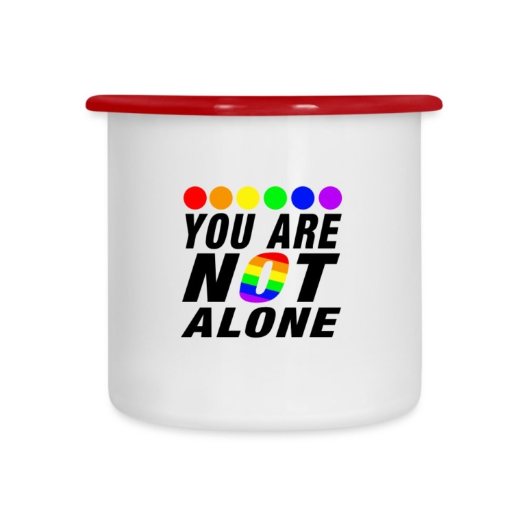 you-are-not-alone-emaille-tasse-weiss-rot