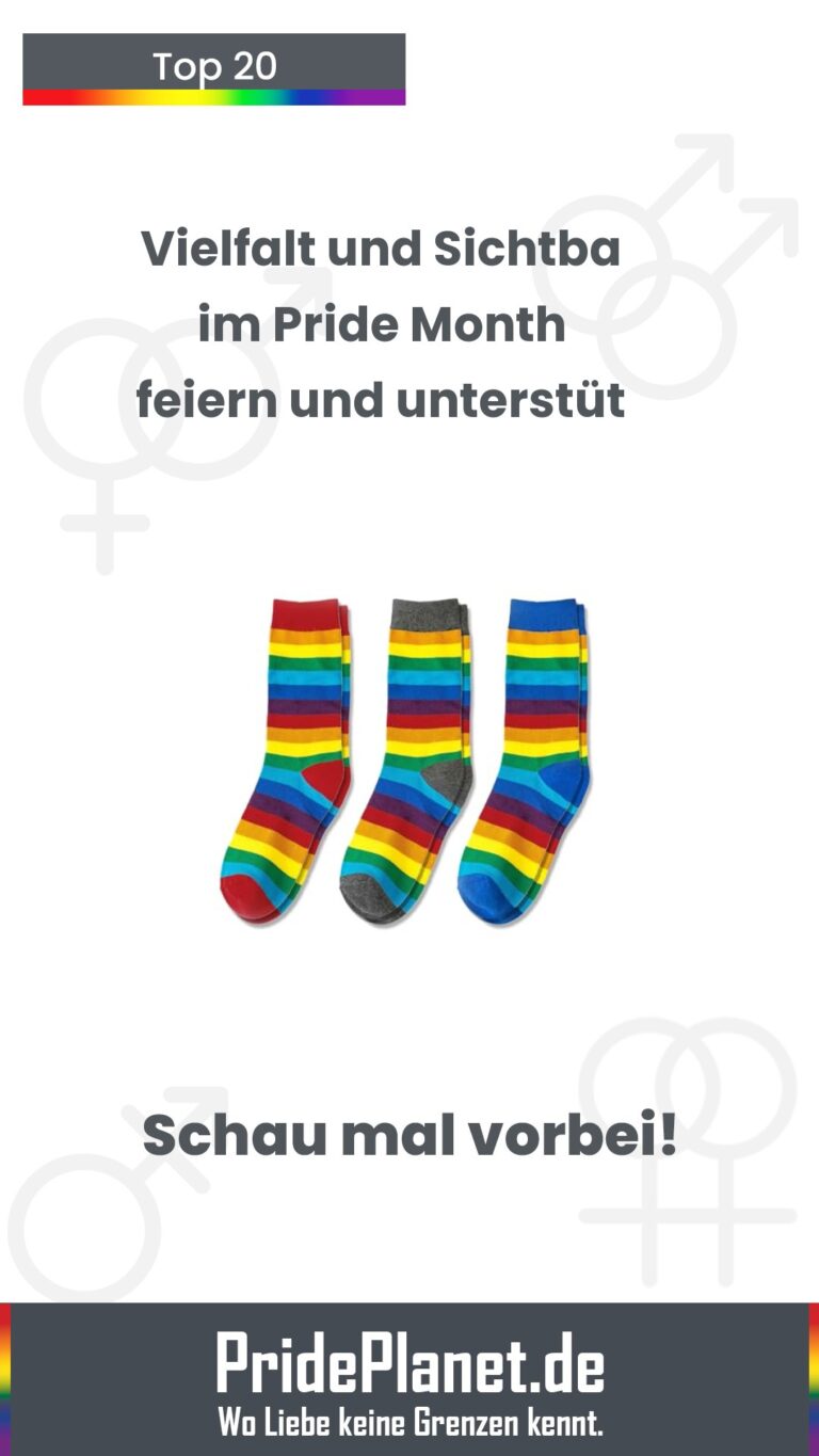 Bunte Pride-Fahnen und Accessoires zur Feier des Pride Month