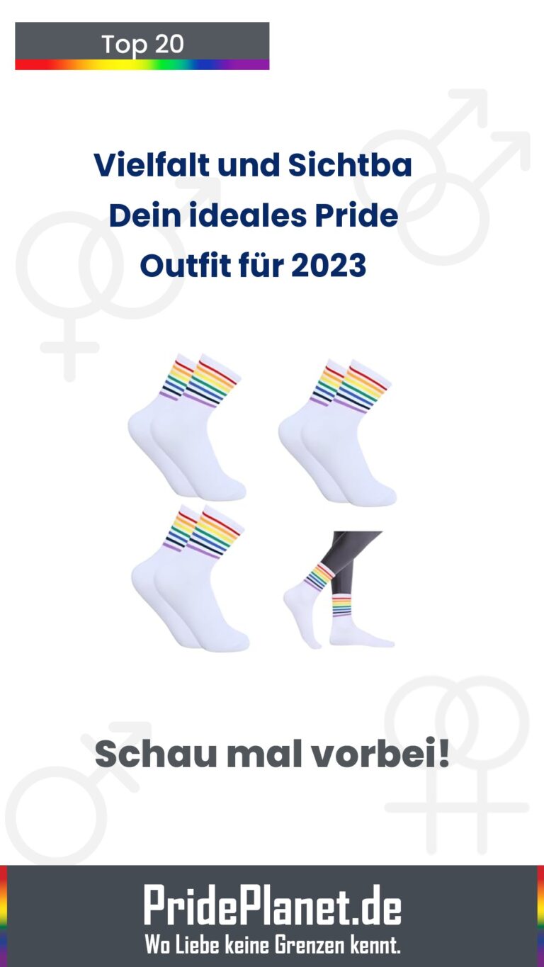 Buntes Pride Outfit mit Accessoires und Fahnen