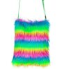 Das Kostümland Neon Plüsch Handtasche – Regenbogen