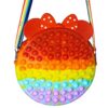 mephan Pop Bag Shoulder It Geldbörse Pop-Fidget-Tasche für Mädchen und Frauen, große Blasen, Pop-Geldbörse, Spielzeugtasche, Pop-Silikon-It-Umhängetasche, Weihnachts-Party-Gastgeschenk (Regenbogen)