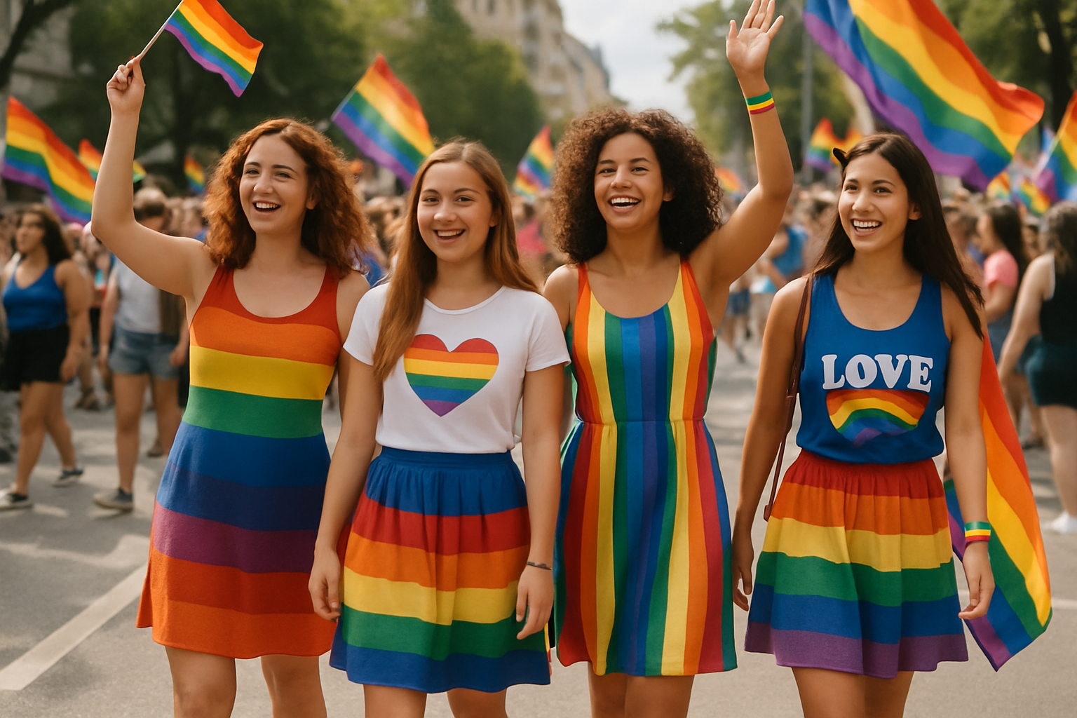 LGBTQ Kleider & Röcke – Pride-Mode in Regenbogenfarben