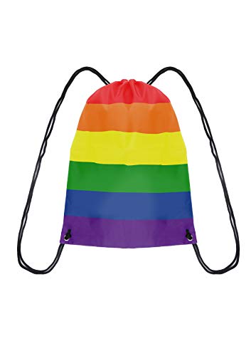 HENBRANDT Rainbow Pride Tasche mit Kordelzug, LGBTQ+ Pride, Zubehör, Gay-Pride-Flagge, Strand, Sport, Schwimmen, Reiserucksack, Schule, Sporttasche, Turnbeutel für Damen und Herren, regenbogenfarben,