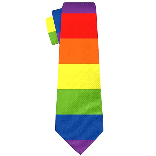 Lustige Herren-Krawatte, modisch, schmal, schmal, leger, formeller Anlass, Hochzeit, Business, Lgbt Rainbow, Einheitsgröße