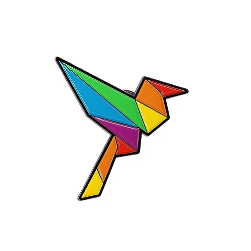 PrideGEO Regenbogen Brosche, LGBTQ+ Pride Pin Anstecker, kreatives Design für Kleider, Anzüge, Jacke, Taschen, Rucksäcke - Peace Dove