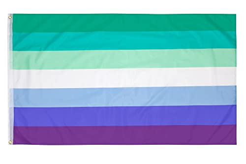 PHENO FLAGS Gay Pride Flagge 90x150 cm - Homosexuelle Fahne mit Messing-Ösen - Wetterfeste MLM Flagge für Fahnenmast - 100% Polyester