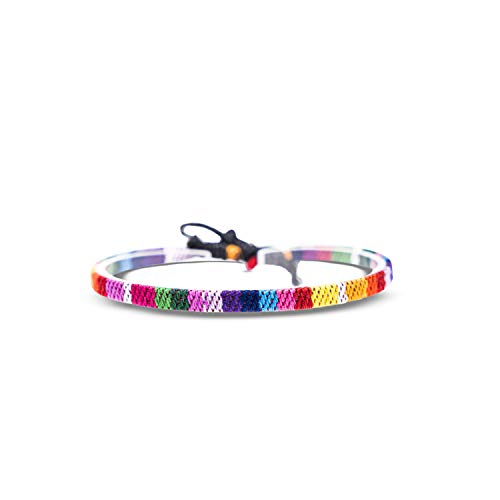 Made by Nami Pride Armband Männer, Frauen & Queers - LGBT CSD Festival Armband Boho Ethno Style - Handmade Surfer Schmuck - Regenbogen Rainbow Stoffband - Damen und Herren-Schmuck Neu (Pride)