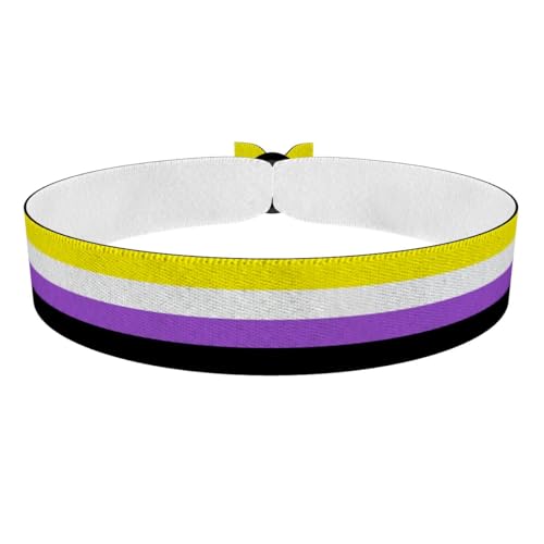 Non Binary - Flagge Stoffarmband - LGBTQ Armband Unisex - Handgemachtes Geschenk für Frauen und Männer - Wasserfest & Verstellbar - Festival Accessoires