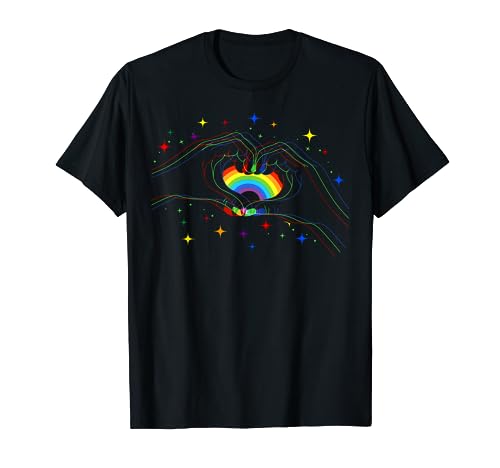 CSD LGBT Hände formen Regenbogen Herz Pride T-Shirt