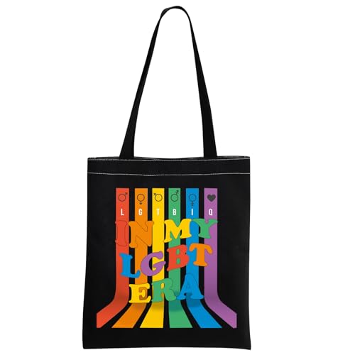 MEIKIUP Gay Pride LGBT Einkaufstasche, Einkaufstasche in meiner LGBT-Ära, Canvas-Tragetasche, LGBTQ Pride, Geschenk, LGBT Right Equality Gift, Lgbt Tb