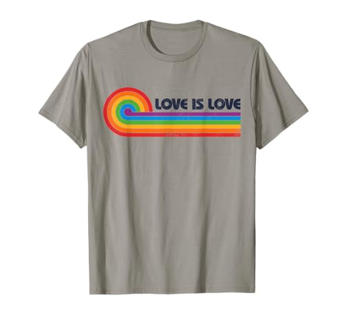 LGBTQ Love Is Love Gay Pride LGBT Ally Rainbow Flag Vintage T-Shirt